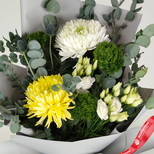 Фото 3: Букет для любимого «Честь и отвага» из хризантем, эустом и гвоздик