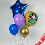 Маленькое фото 3: Композиция из 5 шаров с гелием «Ты Мое Все»