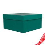 Маленькое фото 2: Коробка подарочная квадратная, 20х20х10 см, изумрудный