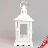 Маленькое фото 2: Фонарь (металл/стекло), 11,5хH25см, белый