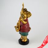 Маленькое фото 1: Сувенир «Слон с саксофоном» (полирезин), Н24х8х10,5см, золотой/красный