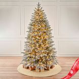 Маленькое фото 1: Ель искусственная заснеженная с лампочками «Cамарская» (PE), 2,4м, белый