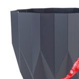 Маленькое фото 2: Кашпо «Геометрия» (пластик), D20xH16,5см, 3л, антрацитовый