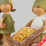 Маленькое фото 3: Сувенир «Мальчик/Девочка» (полирезин), H13,5х10,2х6,3см, зеленый