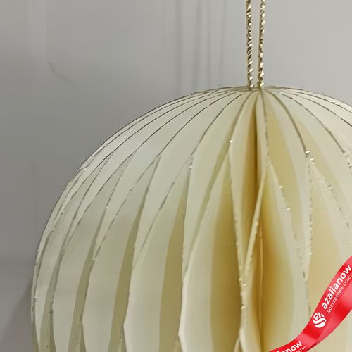 Фото 4: Украшение подвесное «Шар» (бумага), D8см, кремовый