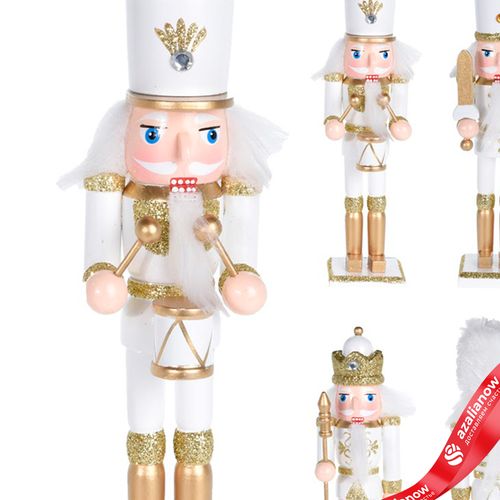 Фото 2: Сувенир «Щелкунчик» (дерево), 18х5х4,5см, в асс., белый/золотой