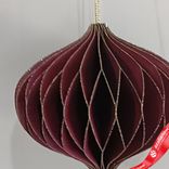 Маленькое фото 2: Украшение подвесное «Луковица» (бумага), D11х10см, темно-красный