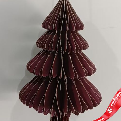 Украшение подвесное «Елочка» (бумага), D9,6х15см, темно-красный