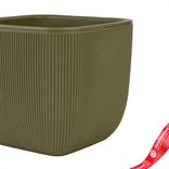 Маленькое фото 2: Кашпо «Фабио» (пластик), D14xH14см, 1,95л, зеленый