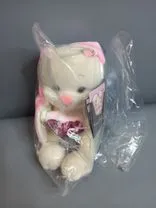 Игрушка «Зайка Лин с сердцем», 20 см, кремовый, розовый. Фото флориста - 0