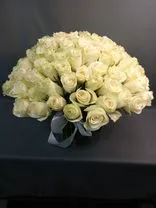 Фото флориста 2: Букет из 101 белой розы, 40 см, Россия