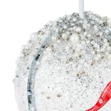 Маленькое фото 4: Украшение подвесное «Шар с зеркальными полосками», D10см, белый