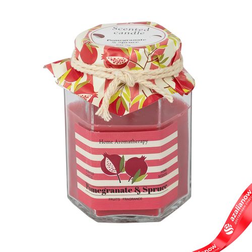 Фото 2: Свеча «Pomegranate Spruce — Гранат и пихта» в банке (стекло), H8x6x6см, цв. в асс.. Сервис доставки цветов AzaliaNow