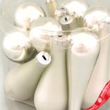 Маленькое фото 2: Набор украшений Капли 12шт. в тубе (стекло), 2,5x7,5см, микс серебряный