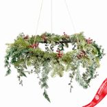 Маленькое фото 2: Венок подвесной заснеженный с ягодами, Н40хD60см, зеленый