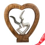 Маленькое фото 1: Сувенир «Лица» (металл/дерево), H41x39х7см, серебряный