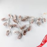 Маленькое фото 1: Гирлянда из шишек заснеженная, 105 см, коричневый
