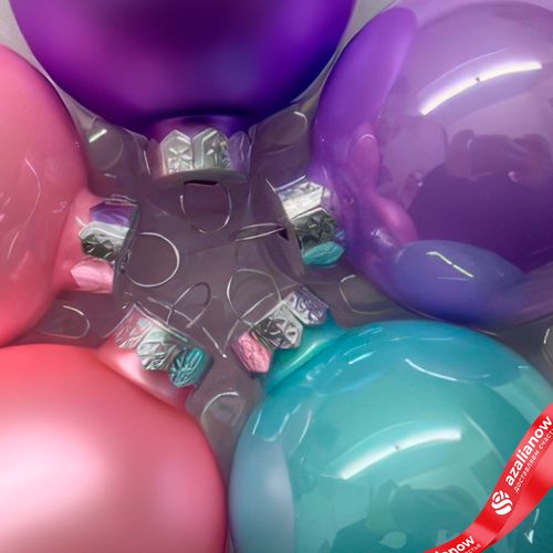 Фото 3: Набор шаров 15шт. в тубе (стекло), D6см, в асс., сиреневый/розовый/голубой