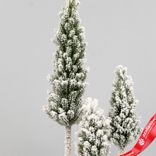 Маленькое фото 2: Елочки искусственные заснеженные на подставке, Н35х17х17см, зеленый/белый