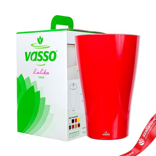 Горшок (Кашпо) с автополивом «Kalika Tondo», пластик, D17,3x26,5см, красный
