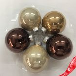 Маленькое фото 1: Набор шаров 12шт. в тубе (стекло), D3см, микс шампань/коричневый