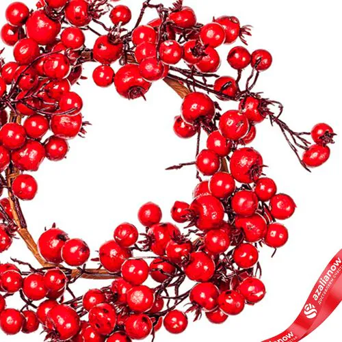 Фото 3: Венок с ягодами, 25см, красный