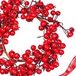 Маленькое фото 3: Венок с ягодами, 25см, красный