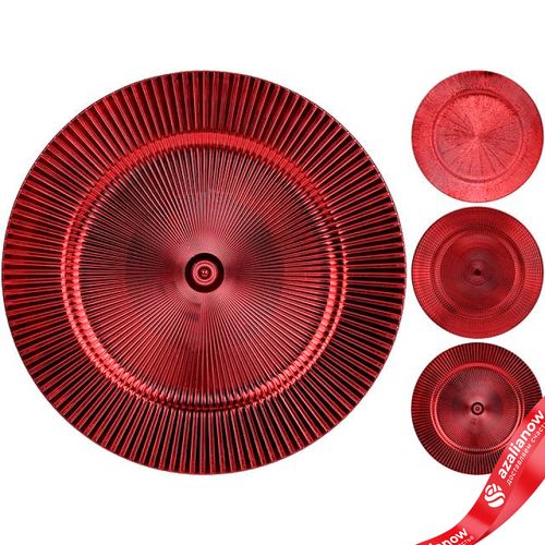 Поднос (пластик), D33см, в асс., красный