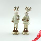 Маленькое фото 1: Сувенир «Олень Мальчик/Девочка» (полирезин), Н16,5х5х4,5см, в асс., шампань