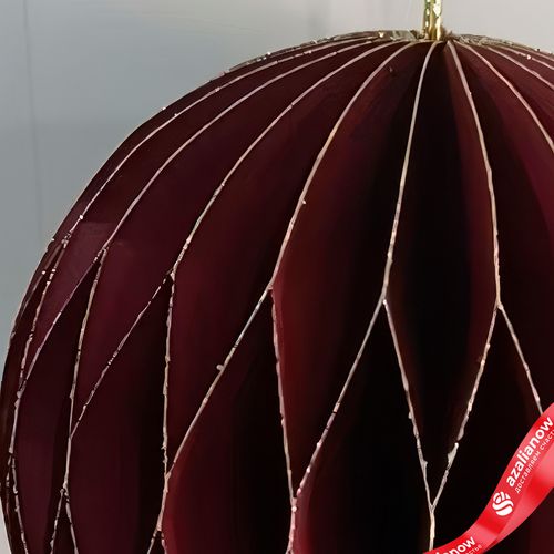 Фото 4: Украшение подвесное «Шар» (бумага), D10см, темно-красный