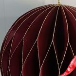 Маленькое фото 4: Украшение подвесное «Шар» (бумага), D10см, темно-красный