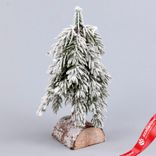 Маленькое фото 1: Ель искусственная заснеженная Н25х12х12см, зеленый/белый