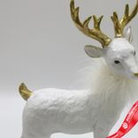 Маленькое фото 2: Сувенир «Олень» (полирезин), Н24,5х16х7,5см, белый/золотой