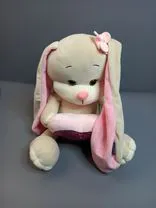 Игрушка «Зайка Лин с сердцем», 35 см, кремовый, розовый. Фото флориста - 0