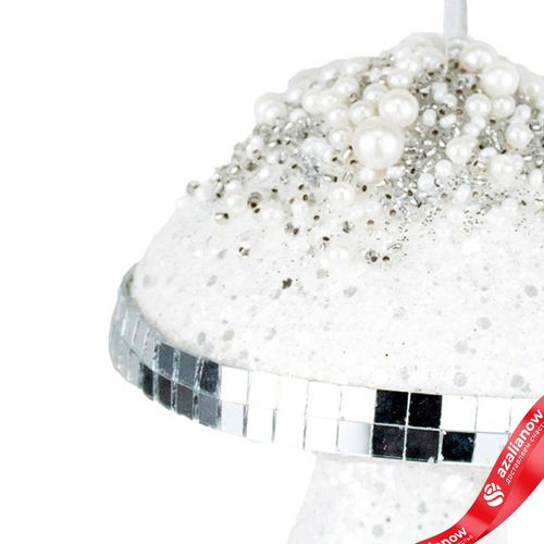 Фото 4: Украшение подвесное «Гриб», Н13х10х10см, белый