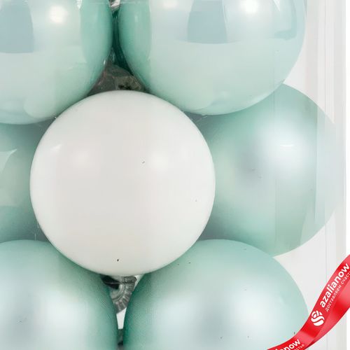 Фото 3: Набор шаров 12шт. в тубе (стекло), D3см, в асс., мятный./белый