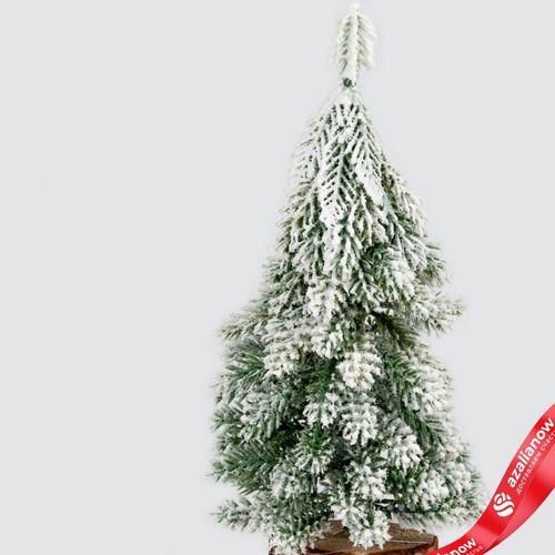 Фото 2: Ель искусственная заснеженная, Н19х8х8см, зеленый/белый