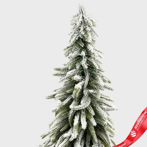 Фото 4: Ель искусственная заснеженная в кашпо, Н60х22х22см, зеленый/белый