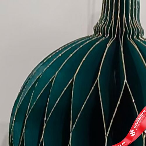 Фото 4: Украшение подвесное «Шар» (бумага), D12,5см, темно-зеленый