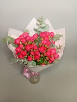 Фото флориста 6: Розовые кустовые пионовидные розы в упаковке, 5 шт