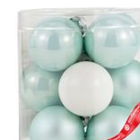 Маленькое фото 2: Набор шаров 12шт. в тубе (стекло), D3см, в асс., мятный./белый