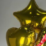 Маленькое фото 4: Композиция из 3 шаров с гелием «Комбо», золотой