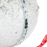 Маленькое фото 5: Украшение подвесное «Шар с зеркальными полосками», D10см, белый