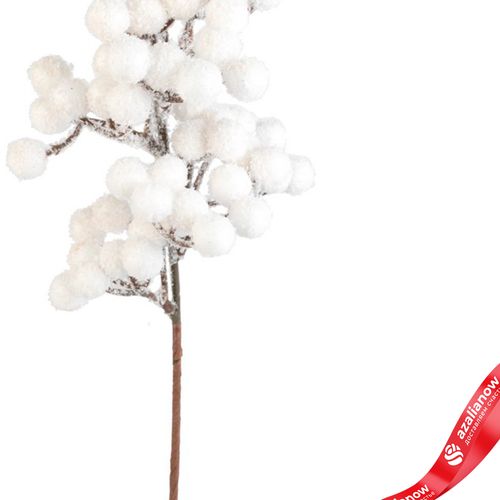 Фото 3: Ветка с ягодами заснеженная, H42 см, белый