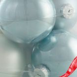 Маленькое фото 4: Набор шаров 6шт. в тубе (стекло), D10см, микс голубой/белый