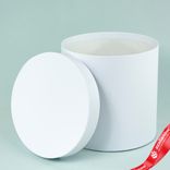 Маленькое фото 2: Коробка подарочная, круглая, D20xH20 см, белый