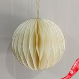 Маленькое фото 1: Украшение подвесное «Шар» (бумага), D8см, кремовый