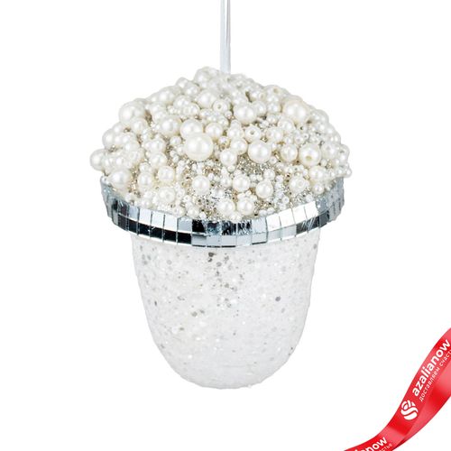 Украшение подвесное «Желудь», Н12х9х9см, белый