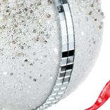 Маленькое фото 5: Украшение подвесное «Шар с зеркальными полосками», D12см, белый