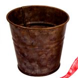 Маленькое фото 3: Кашпо «Витаж» (металл), 14х12,5х14см, цв. в асс.